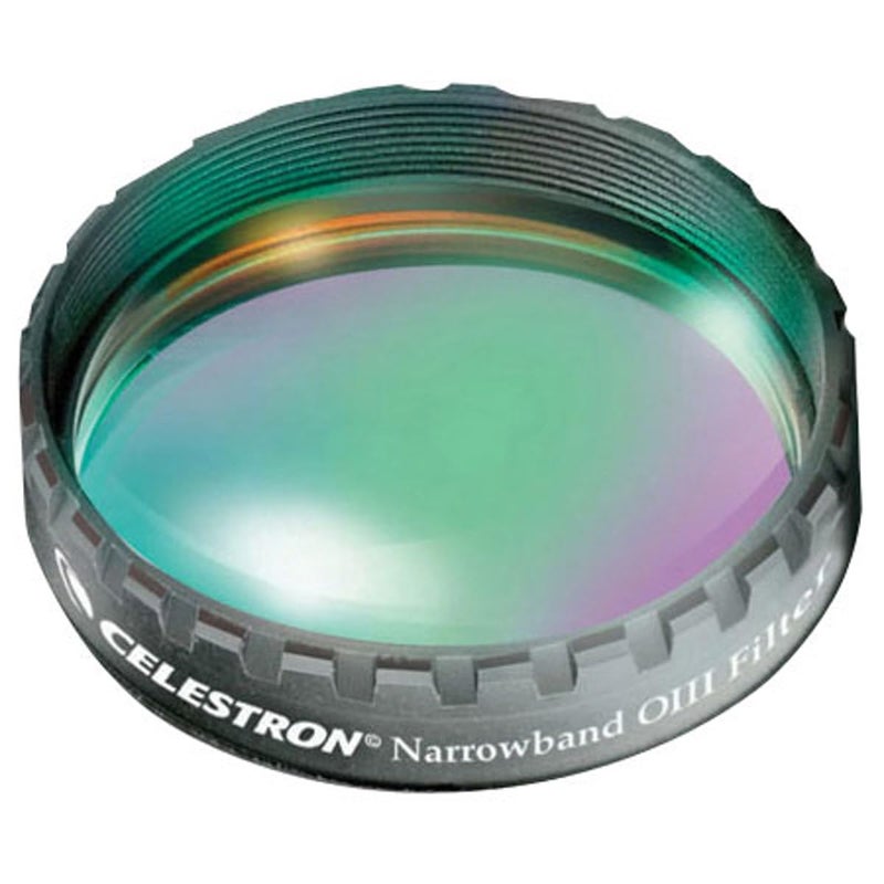 Celestron 93623 Narrowband Oxygen III 1.25" Filter - Isolates Oxygen Lines Emitted by Planetary and Emission Nebulae, Eliminates Un-Natural Coloured Halos Surrounding Bright Stars, Black - Image 1